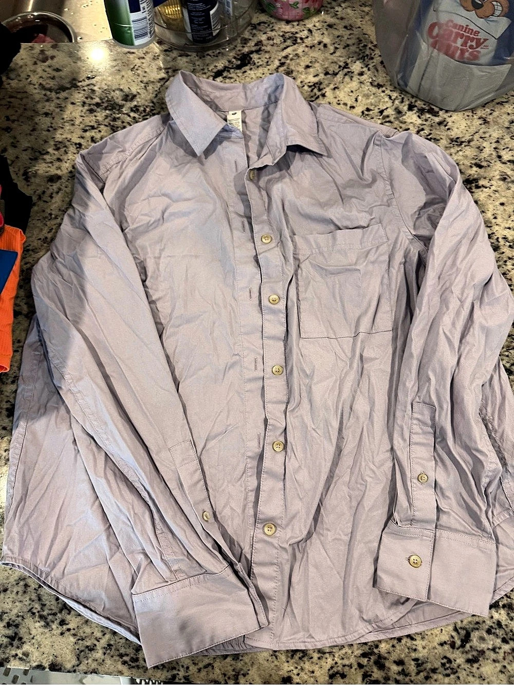 lululemon Relaxed-Fit Cotton-Blend Poplin Button-Down Shirt Purple Medium